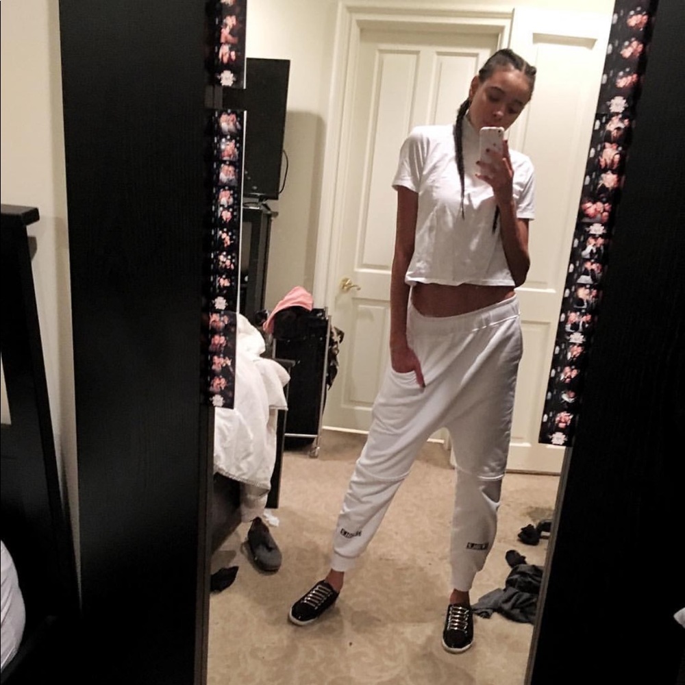 HLZ BLZ White Joggers w Zipper Detail